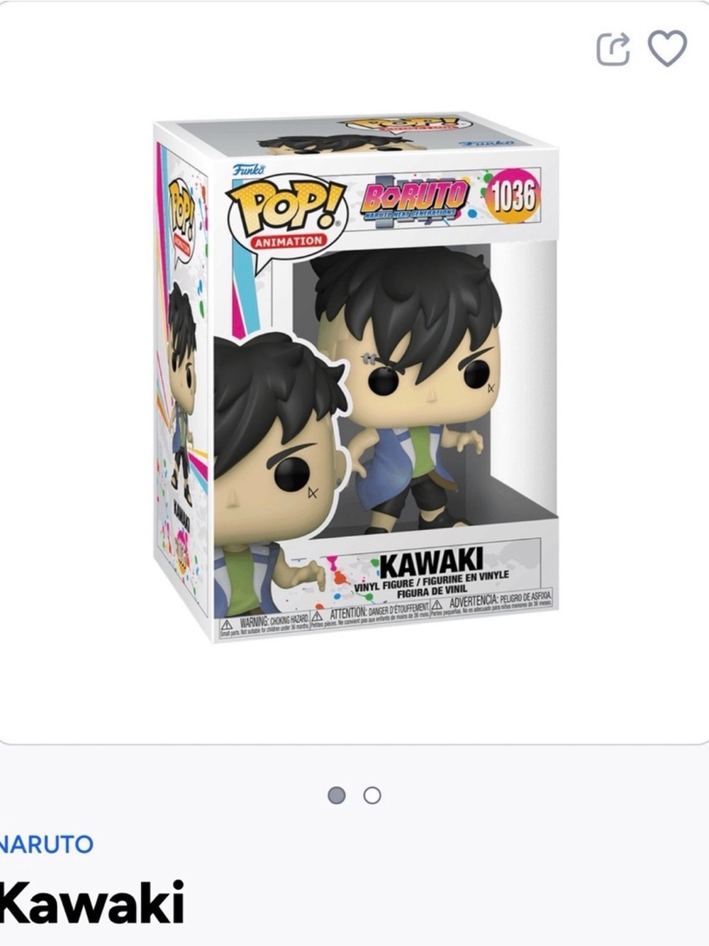Funko Pop! Animation Kawaki Vinyl Figure - Black, Blue & Green-1036